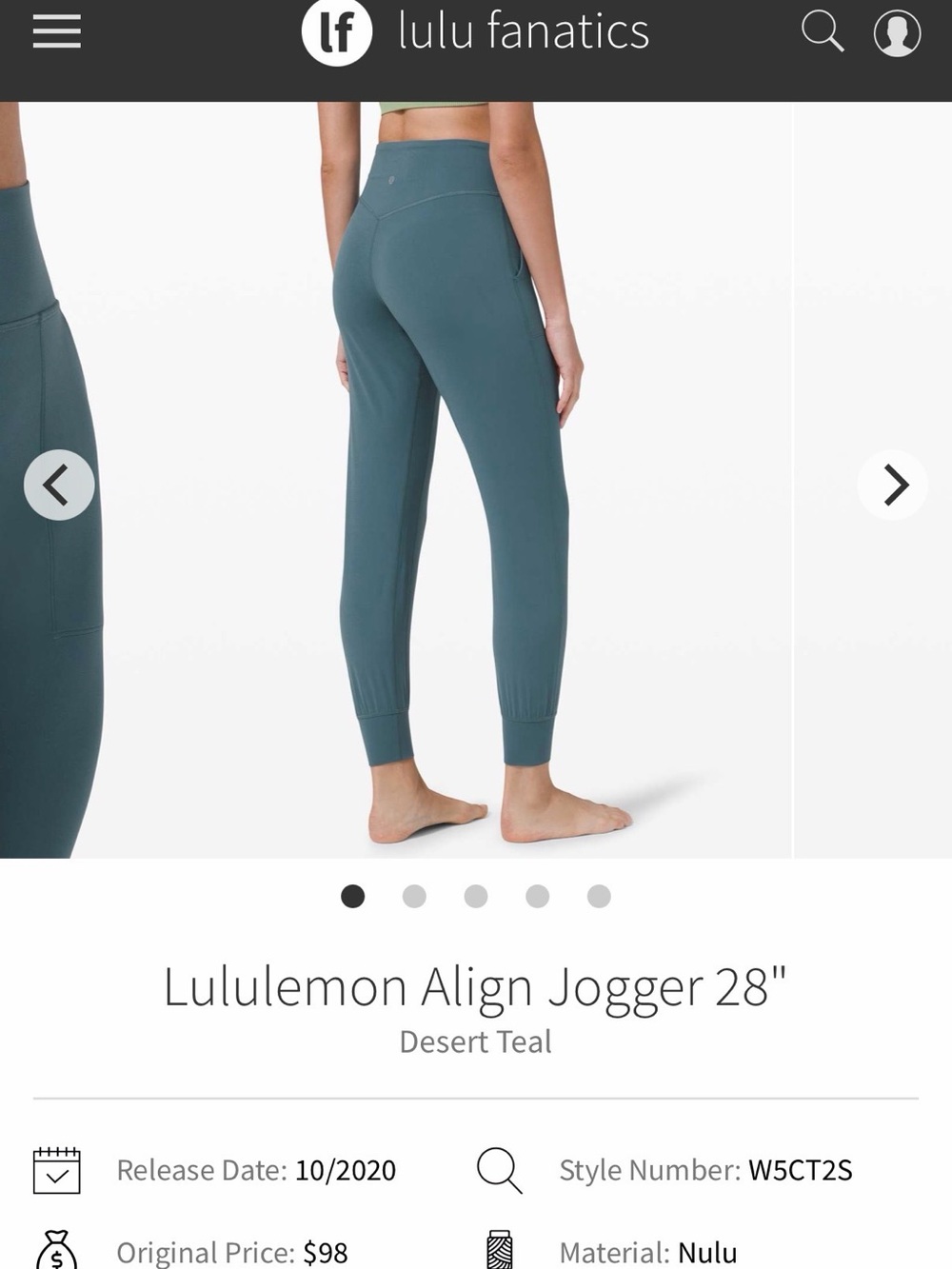 RARE💚 Lululemon Align Jogger 28" Sz 6 *Desert Teal